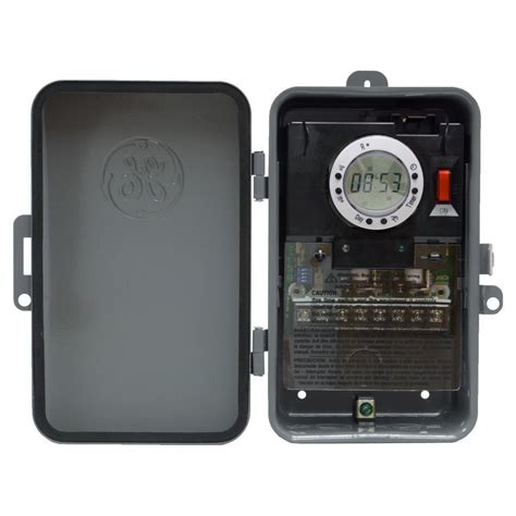 ge 7 day on off outdoor metal box timer|outdoor 30 minute electrical timer.